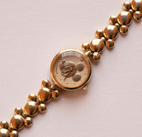 Vintage Gold Seiko Mickey Mouse Uhr für Frauen | Extra kleine Handgelenksgröße
