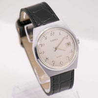 Vintage Karex Quartz Date Watch for Men | Silver-tone Mens Wristwatch