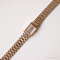 Vintage elegant Lorus Uhr für sie | Goldfarbener Rechteck Uhr