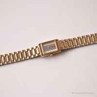 Vintage elegant Lorus Uhr für sie | Goldfarbener Rechteck Uhr