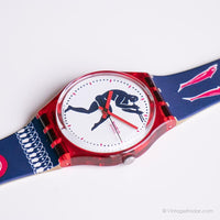 Vintage 1991 Swatch GR111 Tedophorus reloj | EXTRAÑO Swatch Caballero reloj