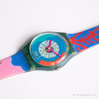 Vintage 1989 Swatch GN703 Passionsblume Uhr | Retro Swatch Uhr