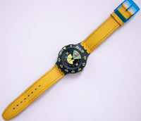 1991 Vintage Swatch DIVINE SDN102 Watch | 90s Yellow Scuba Swatch Watch