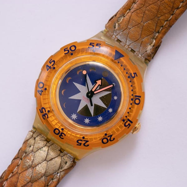 1992 Swatch Scuba Golden Island SDK112 montre | Scuba orange des années 90 swatch
