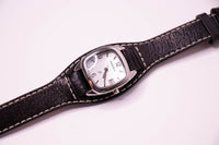 Piccolo tono d'argento Fossil F2 da appuntamento da donna orologio in pelle nera vintage