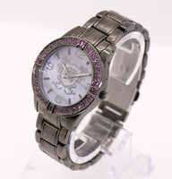 Marc Ecko Le noir montre avec des pierres violettes et un cadran bleu | Ancien montre
