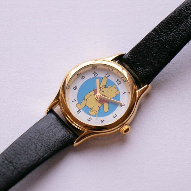 Vintage Disney Gold Winnie the Pooh Leather Strap Watch 1990 main image 4