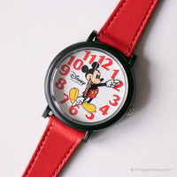 Jahrgang Mickey Mouse Uhr für Damen | Schwarz Disney Quarz Uhr