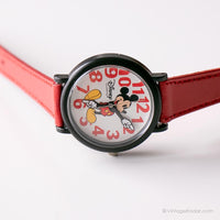 Antiguo Mickey Mouse reloj para damas | Negro Disney Cuarzo reloj