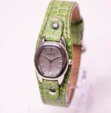 Fossil F2 Quartz Watch for Women with Green Leather Strap Vintage