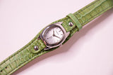 Fossil F2 Quartz Watch for Women with Green Leather Strap Vintage