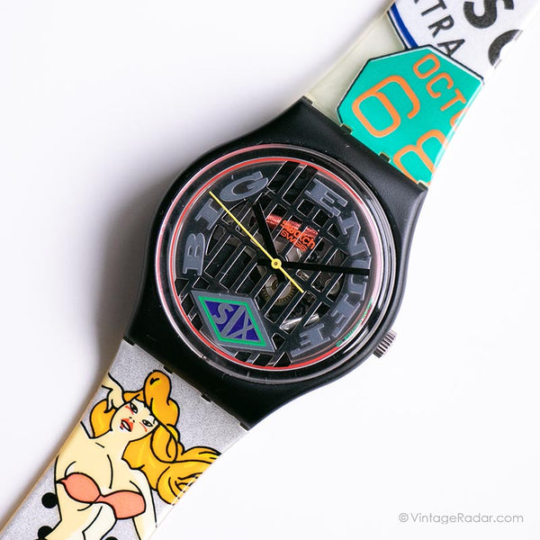 Vintage 1993 Swatch GB151 Big Enuff reloj | Marcador Swatch reloj