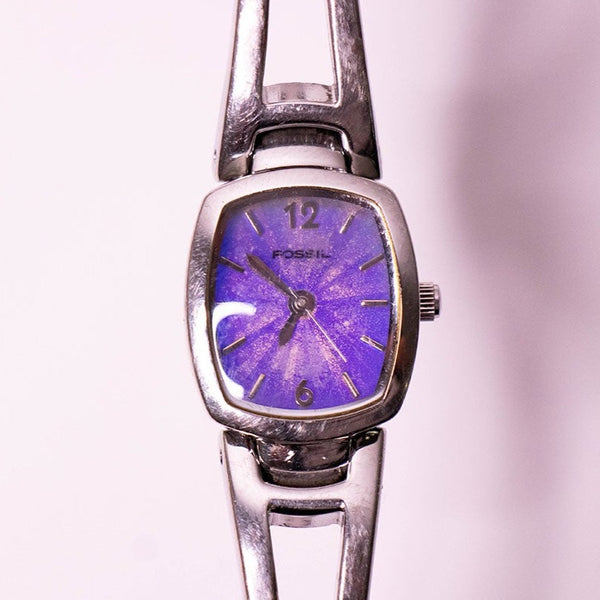 Seltenes Lila-Dial Fossil Uhr für Frauen | Vintage Branded Uhr