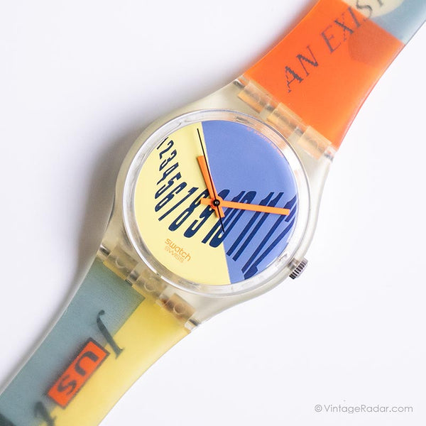 Vintage 1990 Swatch GK131 TypeSetter Uhr | Swatch Originale Gent