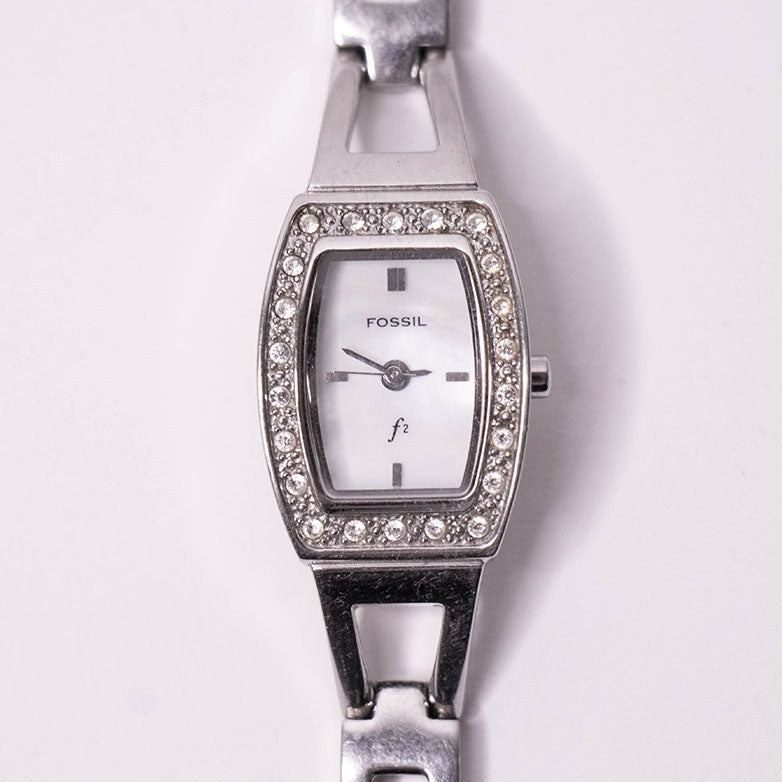 Fossil Mother of Pearl Dial Watch for Women with Gemstones
