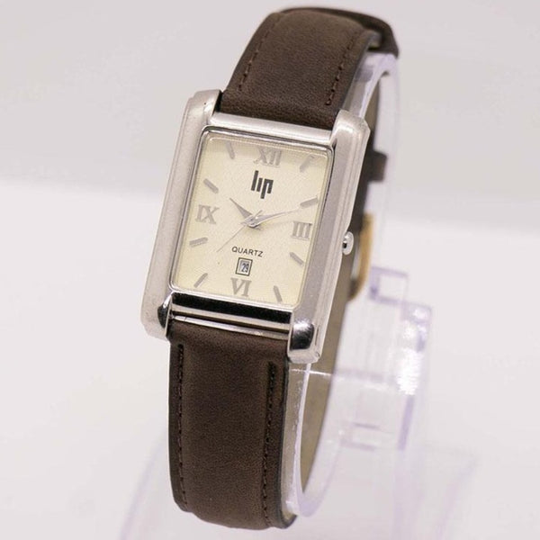 Silberton-Lippenrechte-Rechteck Uhr Vintage französische