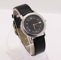 Cadran noir minimaliste Alcatel Swiss Made Inoxydless Steel Date montre