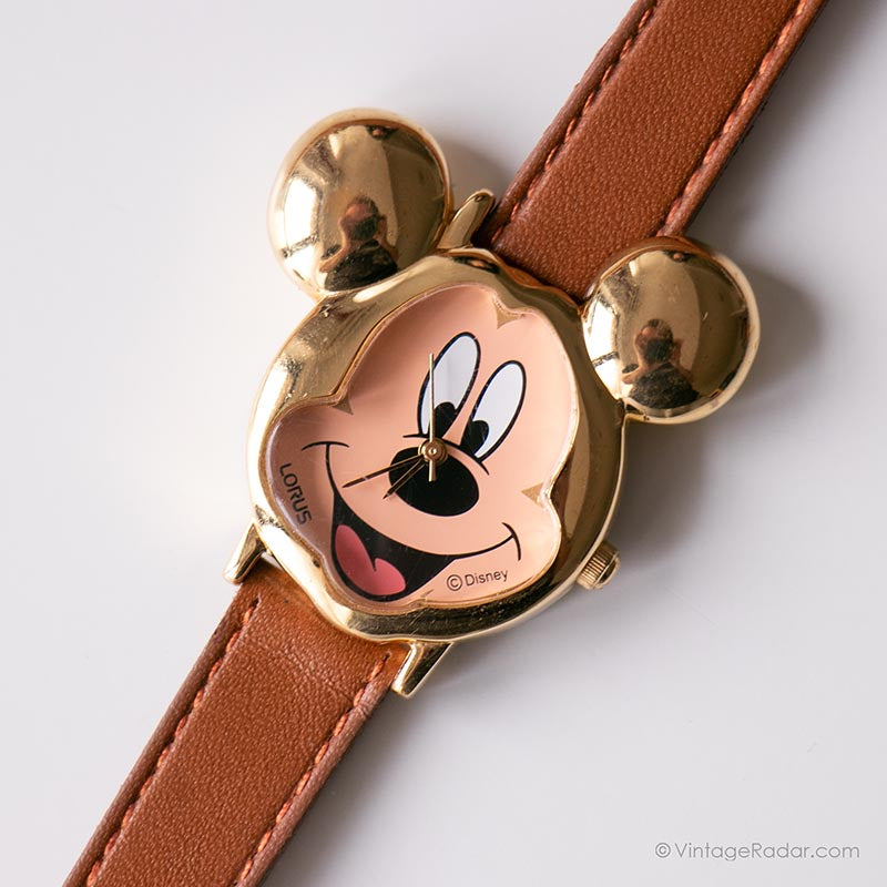 Retired RXJ196 LORUS MICKEY DISNEY Gold and Tan Character Watch Disney Mickey Mouse Lorus Quartz Gold With Tan Band | eBay main image 4