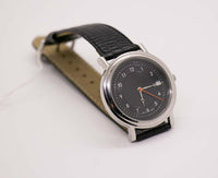 Minimalist Black Dial Alcatel Swiss-made Stainless Steel Date Watch