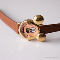 Jahrgang Mickey Mouse Geformtes Gold-Ton Uhr | Lorus Japan Quarz Uhr