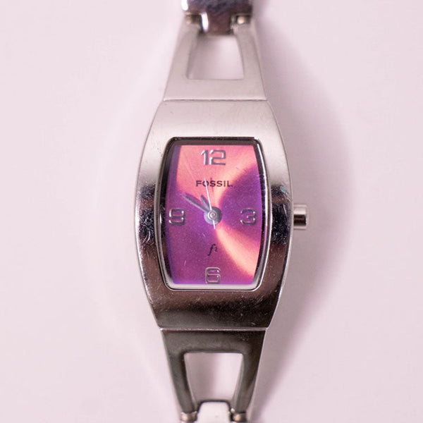Purple-Dial Fossil Quartz Women's Watch for Small Wrist Sizes Vintage