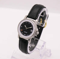 Minimalist Black Esprit Quartz Watch | Silver-tone Vintage Date Watch