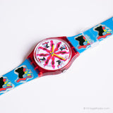 Vintage 1991 Swatch Gr112 Chicchirichi Uhr | 90er Jahre farbenfroh Swatch