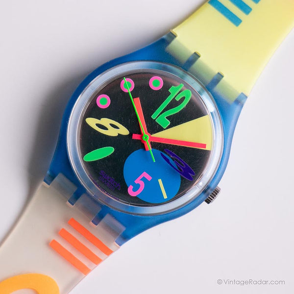 1993 Swatch GN125 Crazy Eight reloj | EXTRAÑO Swatch Caballero reloj