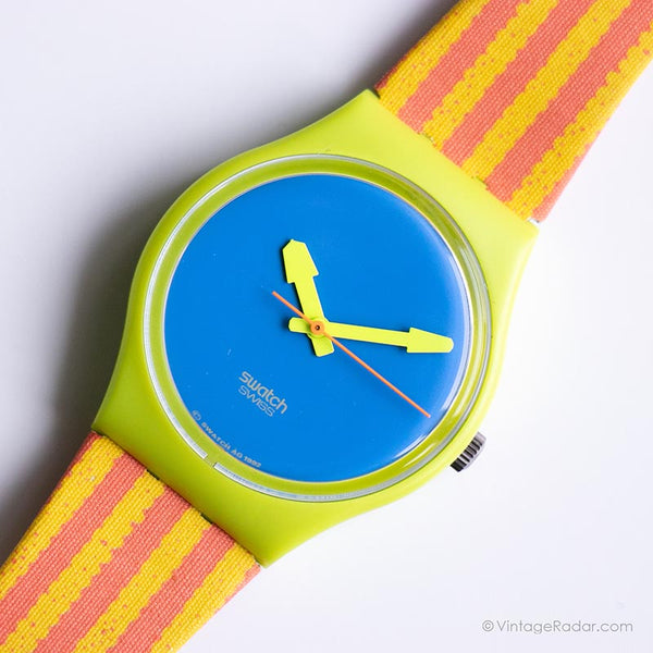 1992 Swatch GJ109 Chaise Longue Watch | أصفر خمر Swatch