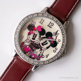 Mickey en argent vintage et Minnie Mouse montre | Grand Disney montre