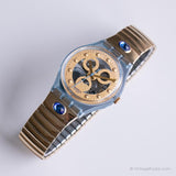 Vintage 1991 Swatch GN123 GN124 Gold Smile orologio | Tono d'oro Swatch