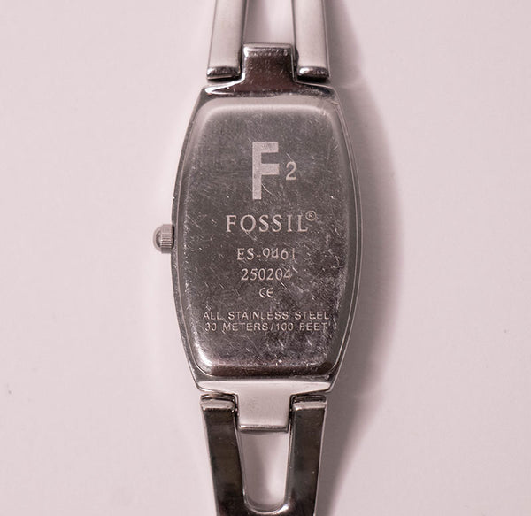F2 Watch Blue-dial Rectangular Fossil F2 Watch for Women | Vintage Dress Watch ...
