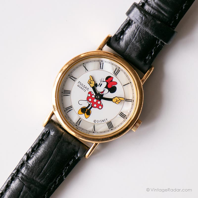 Elegant Disney Watch by Pulsar | Vintage Gold-tone Minnie Mouse