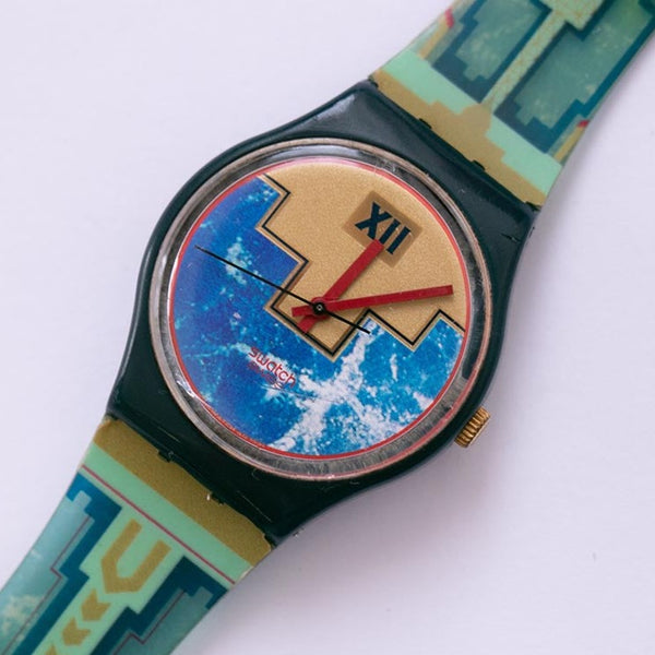 BLUE FLAMINGO GN114 Swatch Watch | 1991 Vintage Swatch Watches - Vintage Radar