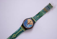 BLUE FLAMINGO GN114 Swatch Watch | 1991 Vintage Swatch Watches - Vintage Radar
