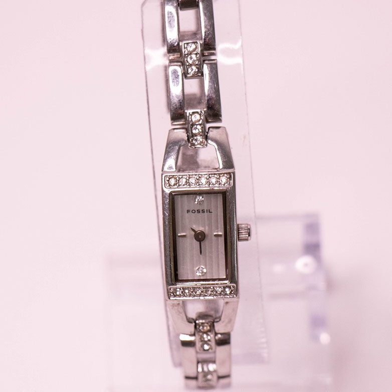 Slim Fossil Watch for Ladies with White Gemstones | Fossil  display picture 2