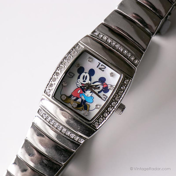 Vintage Stainless Steel Disney Watch | Mickey and Minnie Watch for Her