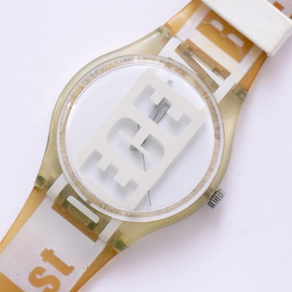 Weiße Karte GK302 Vintage Swatch Uhr | 1999 Swatch Uhren