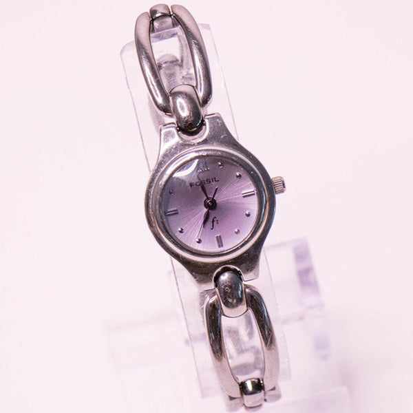 Lila-Dial Fossil F2 Vintage Uhr für Frauen | Vintage -Kleid Uhr