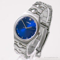 Vintage Edelstahl Lorus Quarz Uhr | Blaues Zifferblatt Armbanduhr