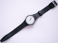 INC. GA103 Minimalistischer schwarzer Jahrgang Swatch Uhr | In der Schweiz hergestellt Uhr