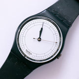 INC. GA103 Vintage negro minimalista Swatch reloj | Hecho en Suiza reloj