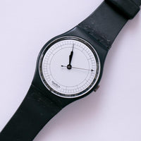 INC. GA103 Minimalist Black Vintage Swatch Watch | Swiss Made Watch