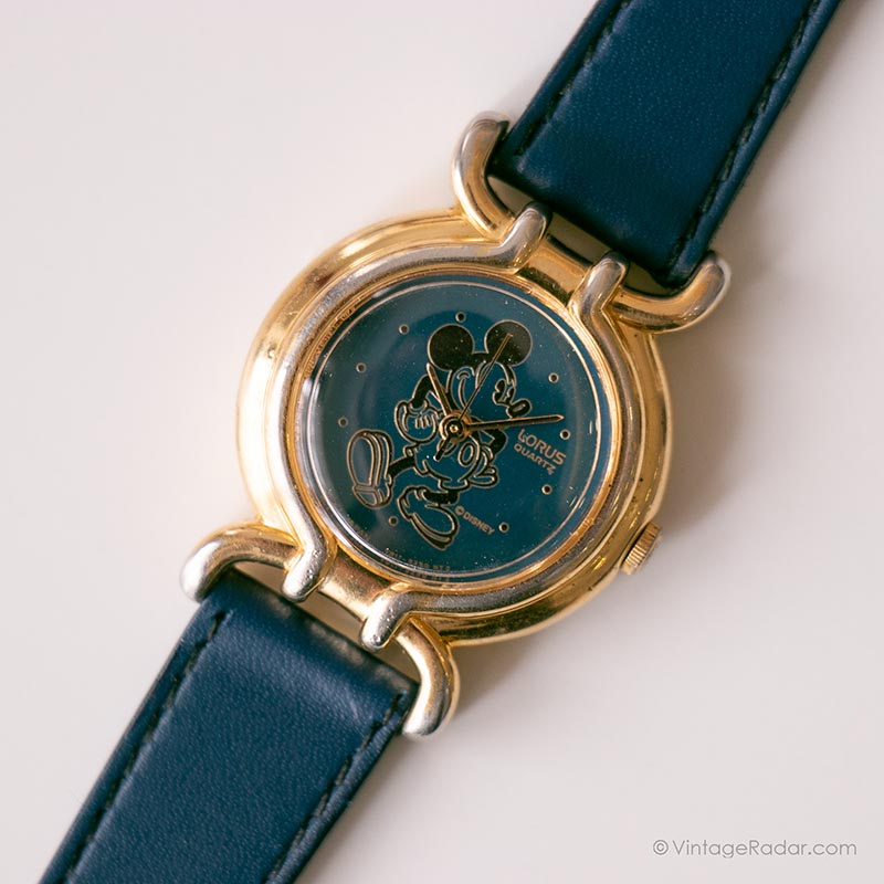 Vintage Blue Mickey Mouse Watch for Her | Lorus Japan Quartz Watch