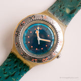 Vintage 1995 Swatch Gouttes d'eau SDK123 montre | Bleu Swatch montre