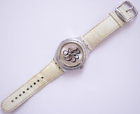 2006 Pearly Gloss YnS107 Swatch ساعة السخرية | ساعة معصم كبيرة خمر