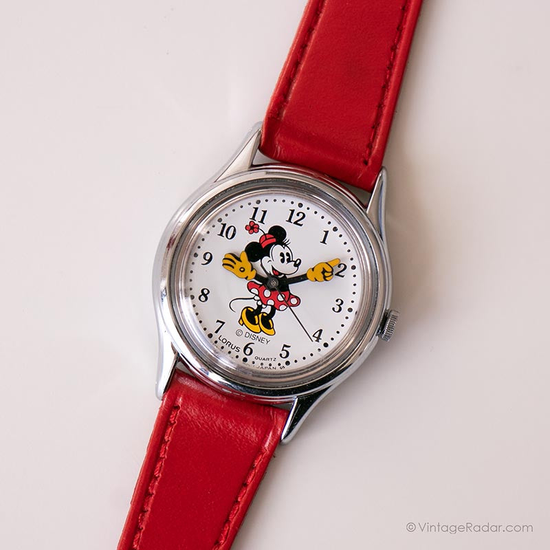 Lorus V515-6080 A1 Disney Watch Red Strap Minnie Mouse Watch for