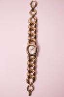 Ton d'or Fossil aux femmes montre avec bracelet de chaîne en or vintage