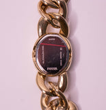Ton d'or Fossil aux femmes montre avec bracelet de chaîne en or vintage