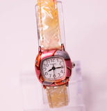 Retro Fossil Uhr Für Frauen mit farbenfrohen Koffer und Marmor-Effekt-Riemen